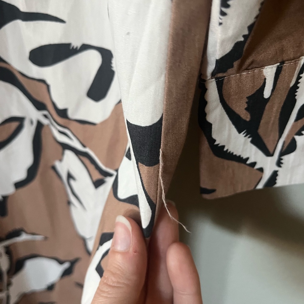 Floral Button-Down Midi Dress in Taupe and White. Maeve by Anthropologie - Picture 16 of 16